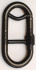 Oval Stahlkarabiner mit Bogensteg und Schraubsteg; schwarz