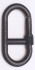 Oval– Stahlkarabiner mit Schraubsteg verstärkt; schwarz